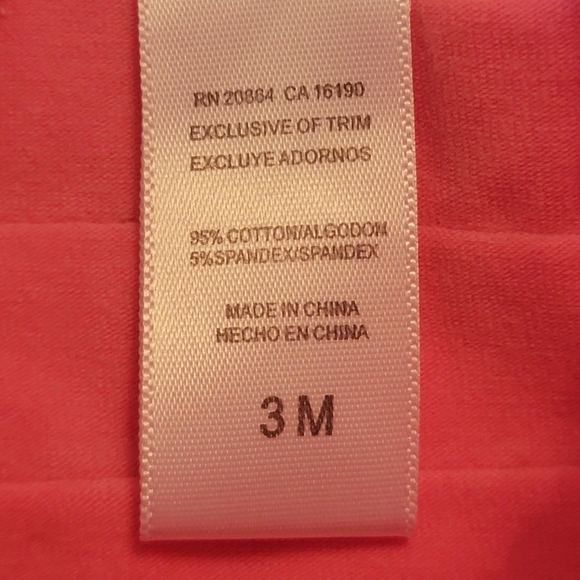 LITTLE ME 🌺 Vintage 2pc Coral Smocked Floral Embroidery Ruffled Dress Outfit 3M - Picture 15 of 17